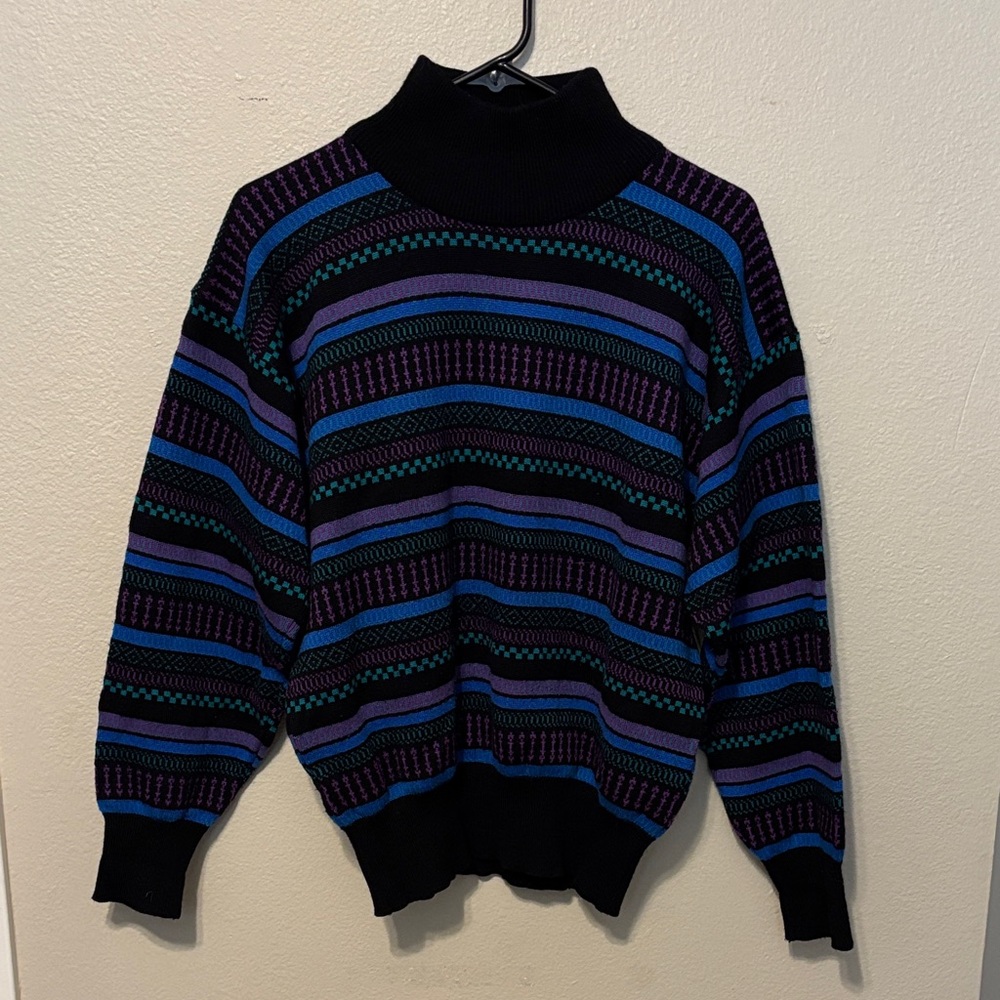 Women's Vintage Meister Striped Turtleneck Sweater